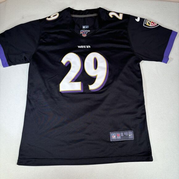 Nike Men’s Earl Thomas Baltimore Ravens On Field Game Jersey Black Size Large - Picture 2 of 10